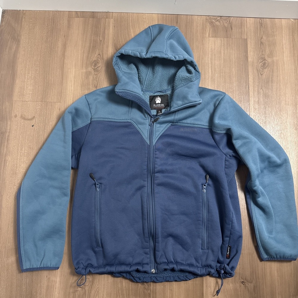 Duluth Trading Co Alaskan Hardgear Jacket Mens XL Blue Fleece Softshell Full Zip